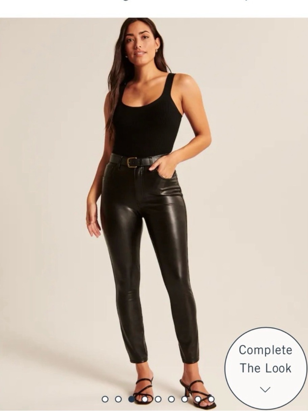 Abercrombie & Fitch Curve Love Vegan Leather Skinny Pants - Black